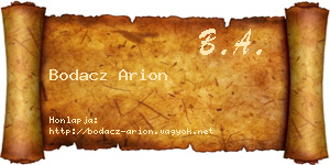 Bodacz Arion névjegykártya